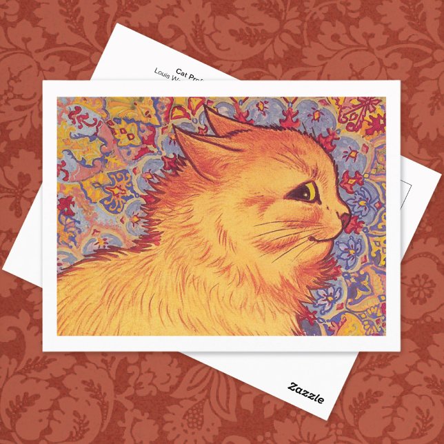 Postal Ilustracion de perfil de gato Louis Wain (Subido por el creador)