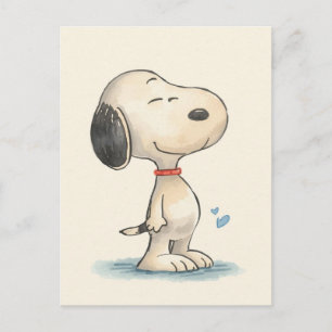 Postal Ilustración de perro Beagle en acuarela adorable