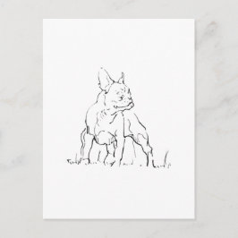 Postal Ilustración de perro Bulldog Francés - Mamá perrun