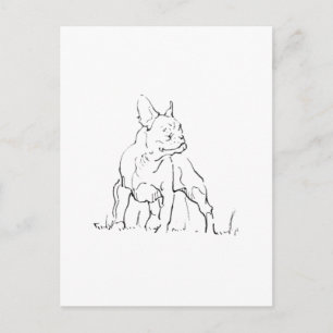 Postal Ilustración de perro Bulldog Francés - Mamá perrun