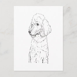 Postal Ilustración de perro Caniche Estándar - Arte de Ti
