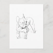 Ilustración de perro dibujada a mano de Bulldog Fr