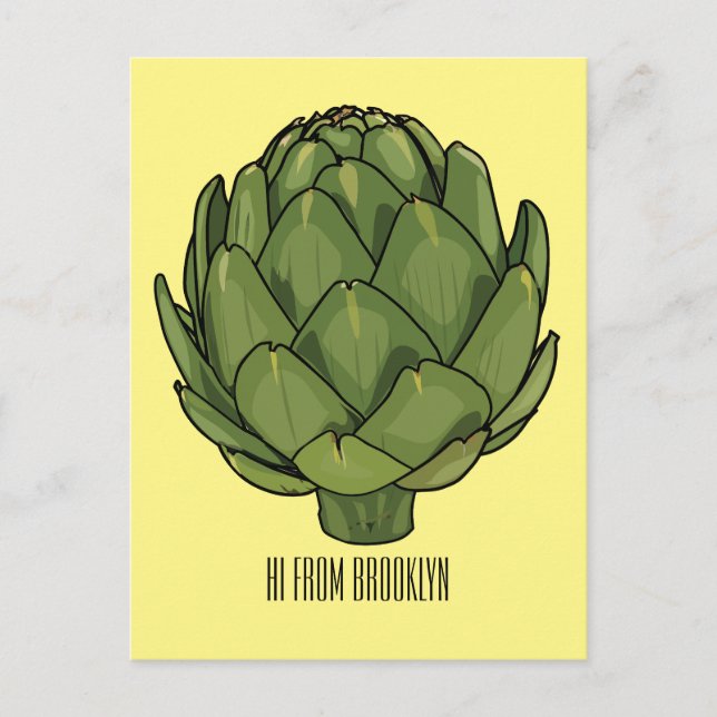 Postal Ilustracion de personalizado Artichoke (Anverso)
