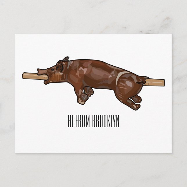 Postal Ilustracion de personalizado asado de cerdo / cerd (Anverso)