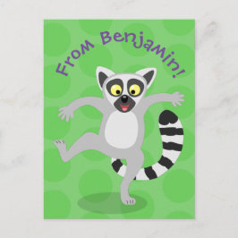 Postal Ilustracion de personalizado bailador de lémur de 