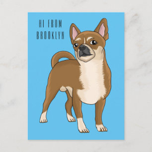 Postal Ilustracion de personalizado chihuahua