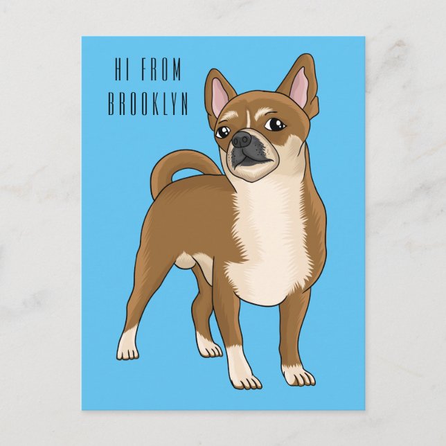 Postal Ilustracion de personalizado chihuahua (Anverso)