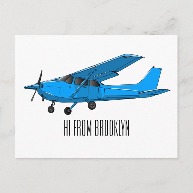 Postal Ilustracion de personalizado de aviones (Anverso)