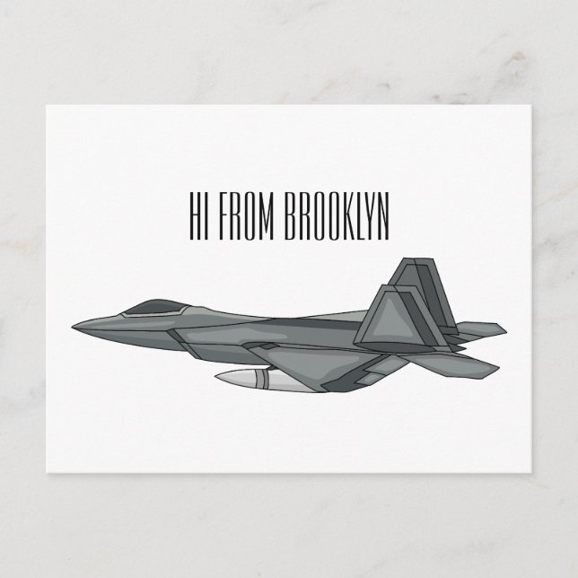 Postal Ilustracion de personalizado de aviones de combate (Anverso)