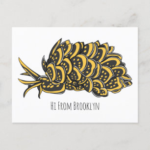 Postal Ilustracion de personalizado de babuena dorada de