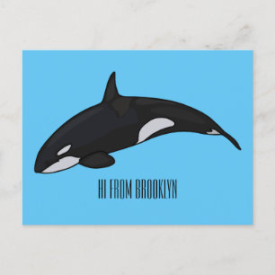 Postal Ilustracion de personalizado de ballenas asesina
