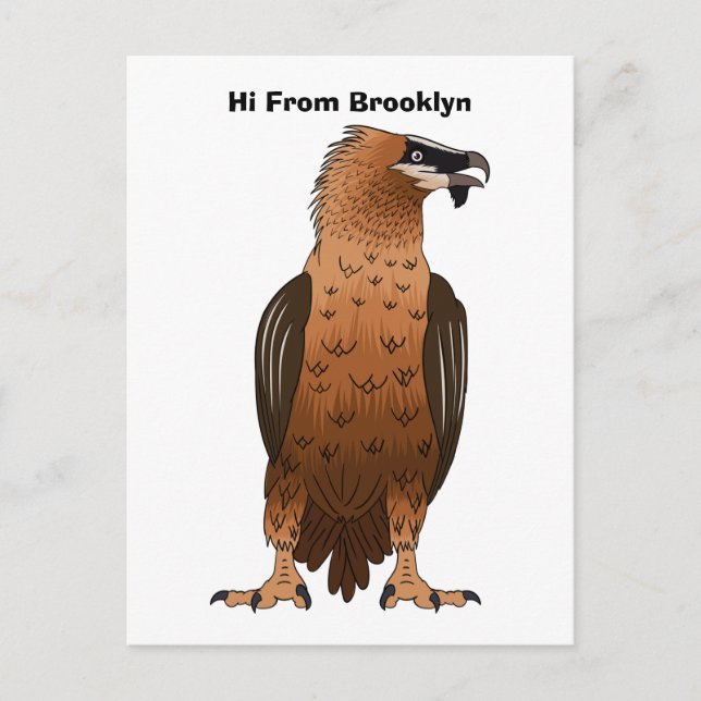 Postal Ilustracion de personalizado de buitre con barba (Anverso)