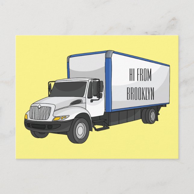 Postal Ilustracion de personalizado de camiones de cajas (Anverso)