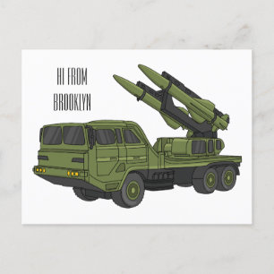 Postal Ilustracion de personalizado de camiones de misile