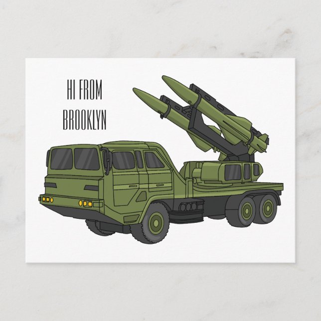 Postal Ilustracion de personalizado de camiones de misile (Anverso)