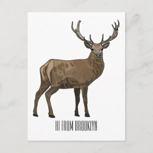 Postal Ilustracion de personalizado de ciervos