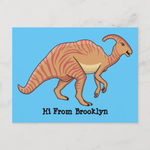 Postal Ilustracion de personalizado de dinosaurios de par