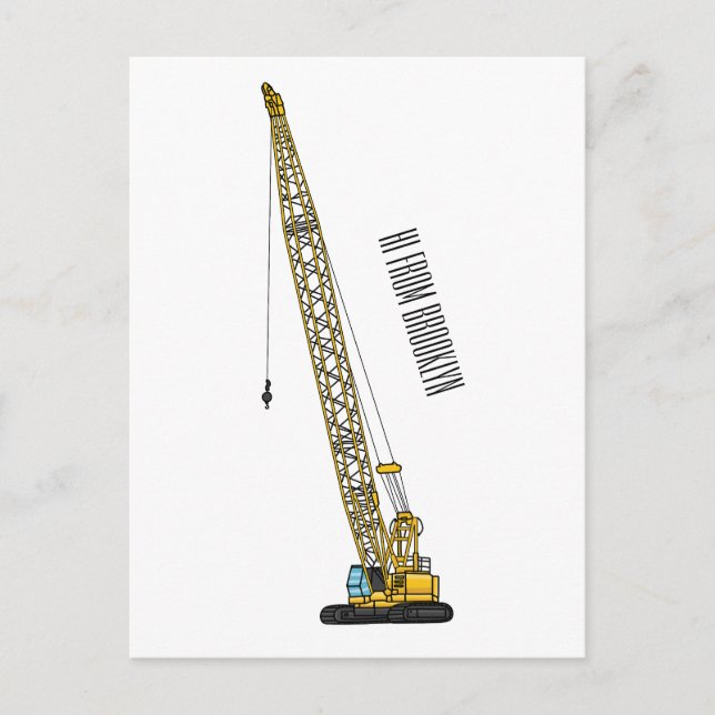 Postal Ilustracion de personalizado de excavadora Draglin (Anverso)