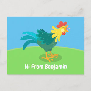 Postal Ilustracion de personalizado de gallo de entrego g