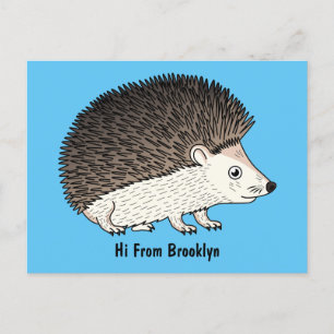 Postal Ilustracion de personalizado de hedgehog espinoso