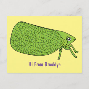 Postal Ilustracion de personalizado de insectos de hoja v