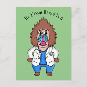 Postal Ilustracion de personalizado de médica de mandrile