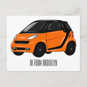 Postal Ilustracion de personalizado de micro coches