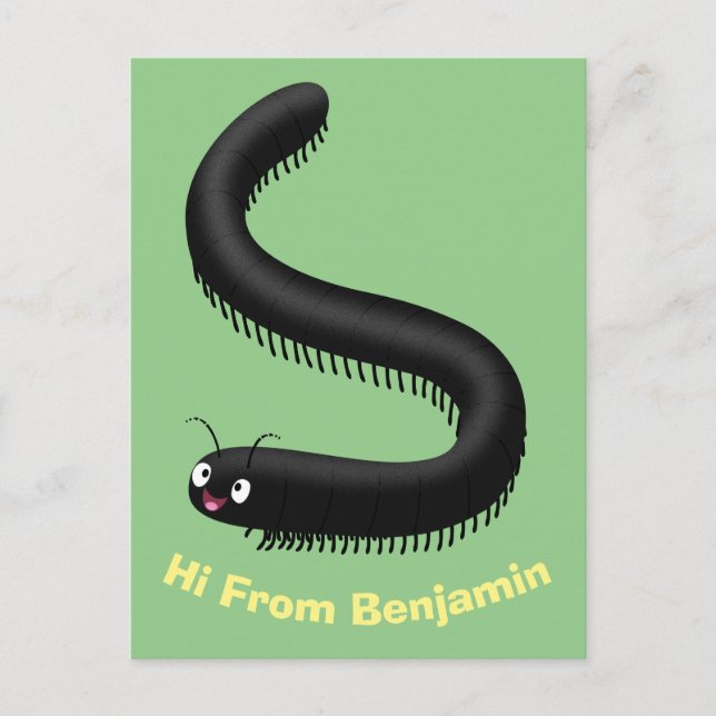 Postal Ilustracion de personalizado de milipedo corto (Anverso)