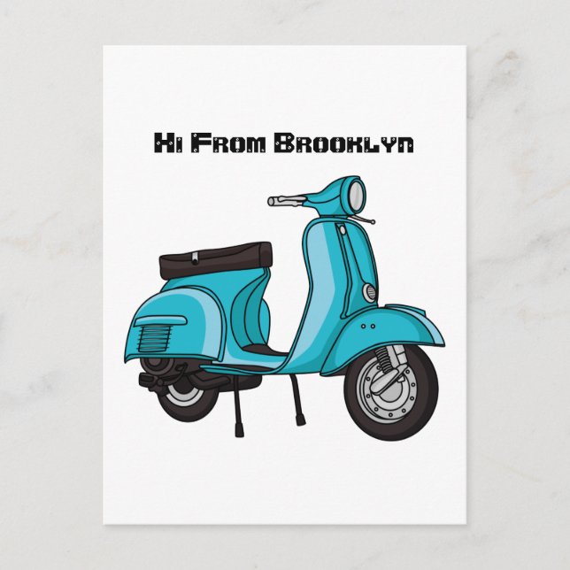 Postal Ilustracion de personalizado de motocicletas con c (Anverso)