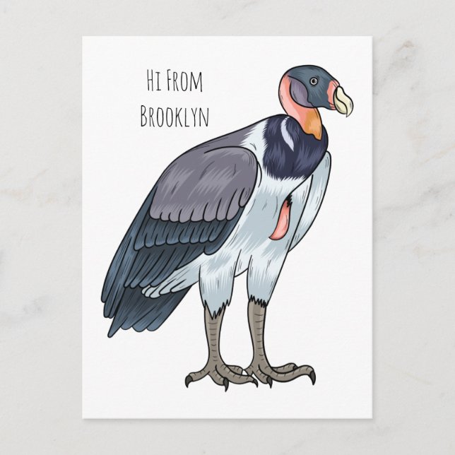 Postal Ilustracion de personalizado de pájaro buitre rey (Anverso)
