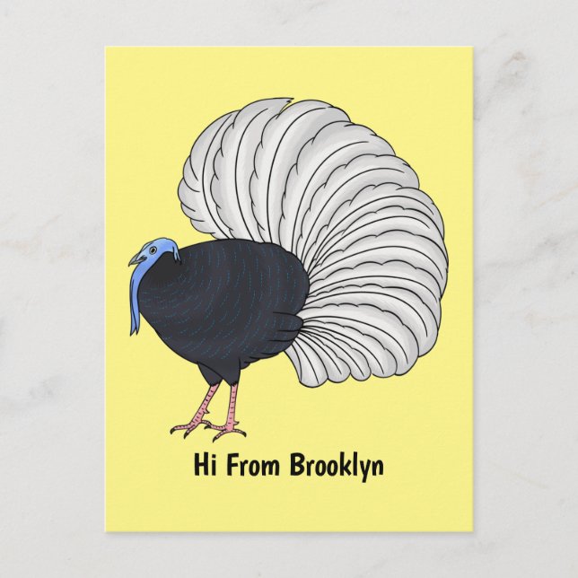 Postal Ilustracion de personalizado de pájaro de Bulwer (Anverso)