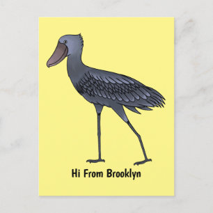 Postal Ilustracion de personalizado de pájaro Shoebill