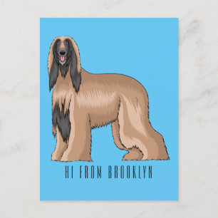 Postal Ilustracion de personalizado de perro de perro per