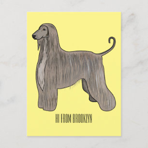Postal Ilustracion de personalizado de perro de perro per