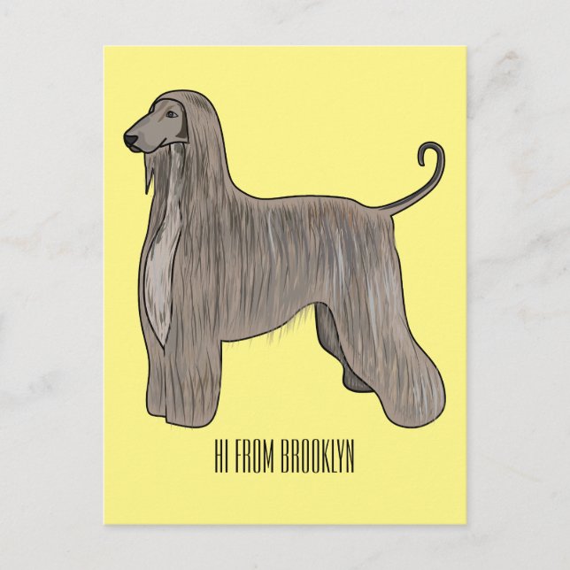 Postal Ilustracion de personalizado de perro de perro per (Anverso)
