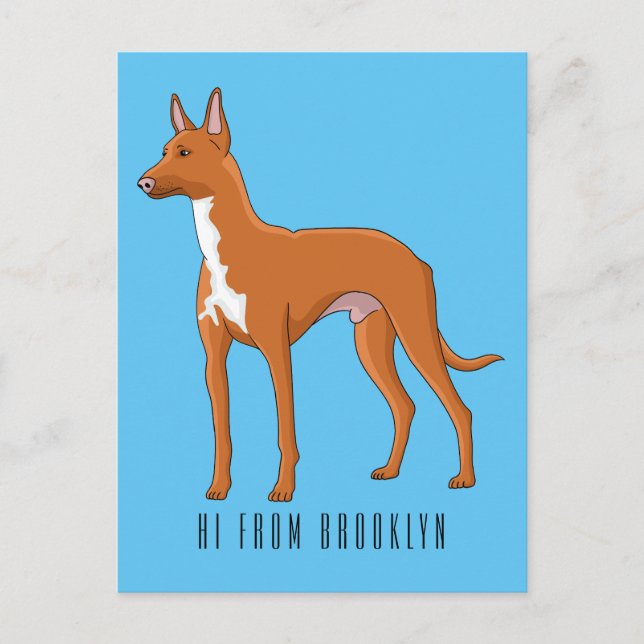 Postal Ilustracion de personalizado de perro perrito (Anverso)