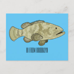 Postal Ilustracion de personalizado de pescado de grupo