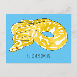 Postal Ilustracion de personalizado de pitón birmano