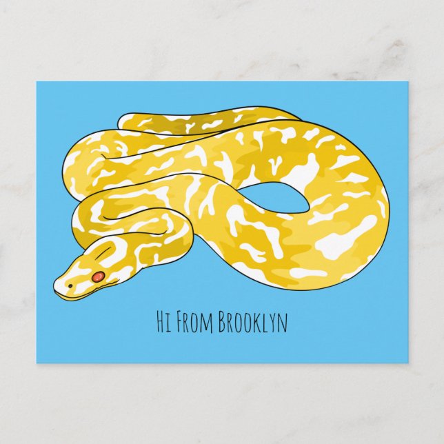 Postal Ilustracion de personalizado de pitón birmano (Anverso)