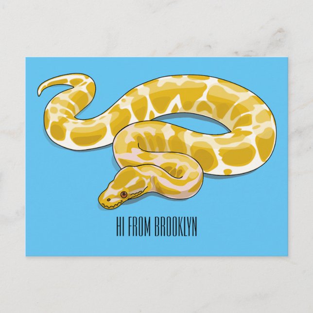 Postal Ilustracion de personalizado de pitón birmano (Anverso)