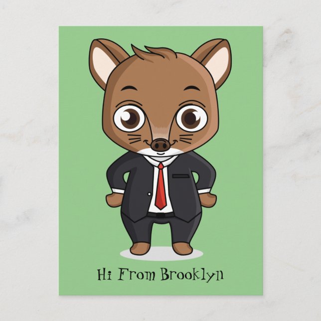 Postal Ilustracion de personalizado de rata (Anverso)