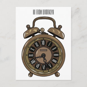 Postal Ilustracion de personalizado de reloj de alarma