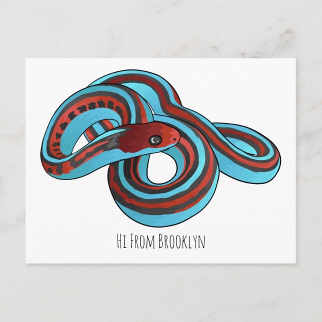 Postal Ilustracion de personalizado de serpiente de San F (Anverso)