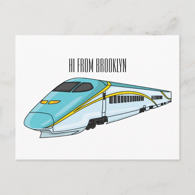 Postal Ilustracion de personalizado de trenes de alta vel (Anverso)