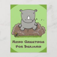 Ilustracion de personalizado verde de rinoceronte 