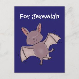 Postal Ilustracion de personalizado volador de bate de be