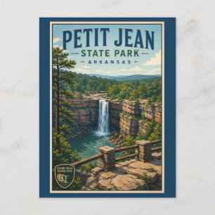 Postal Ilustración de Petit Jean State Park Arkansas Viaj