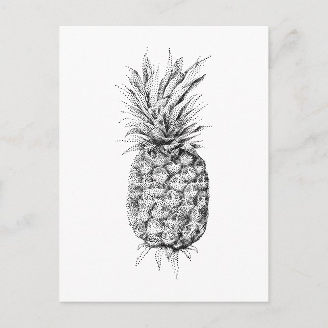 Postal Ilustracion de piña (Anverso)