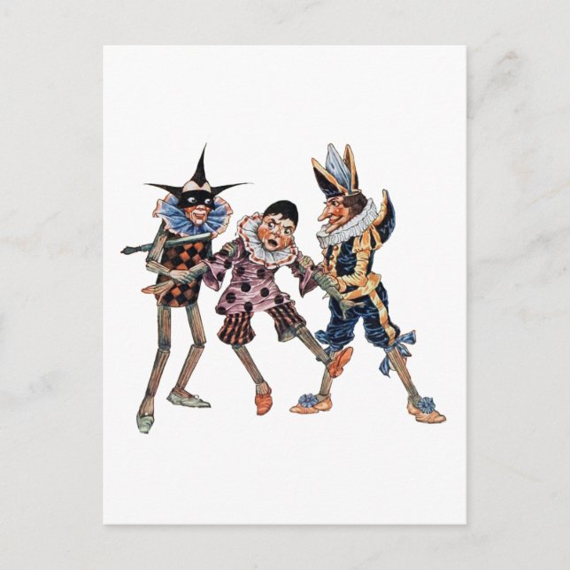 Postal Ilustracion de Pinocho Vintage (Anverso)