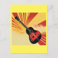 Ilustracion de pintura de guitarra pop Art Retro v